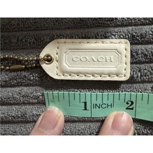 Coach 2” White Ivory Leather Fob Hang tag Charm Keychain Y2K authentic